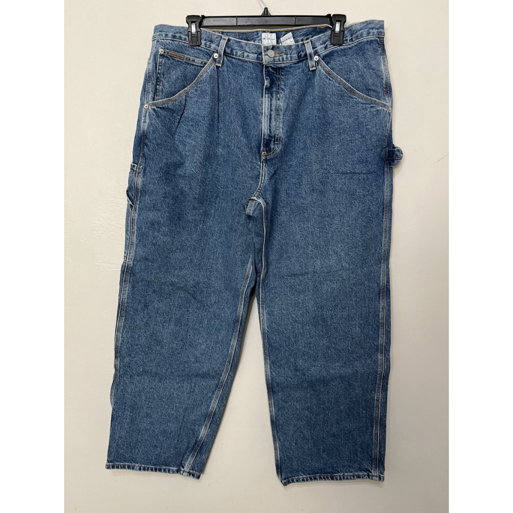 Calvin Klein Carpenter Worker Jeans Mens Size 40X30 Baggy Y2K Skater Stone Wash